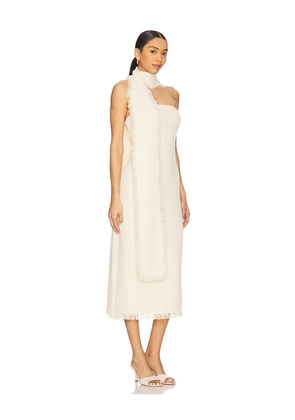 SEROYA Lott Boucle Midi Dress in Cream. Size S. Also in L, M, XS, XXS.