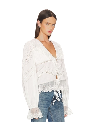 Scarlett Poppies Rosalia Top in White. Size L. Also in M, S, XS.