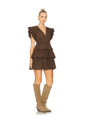 Scarlett Poppies Aurora Mini Dress in Brown. Size L. Also in M, S, XS.