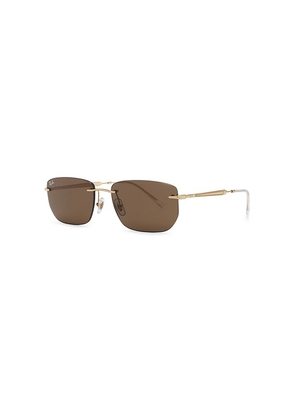 Ray-Ban RB3768 Rectangular Rimless Sunglasses in Brown.