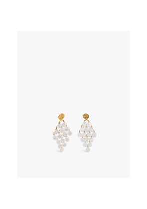 Womens Monica Vinader Capri 18ct Yellow Gold-Plated Vermeil Sterling-Silver and Keshi-Pearl Drop Earrings