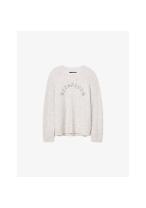 Mens Allsaints Curv Branded Alpaca and Wool-Blend Jumper