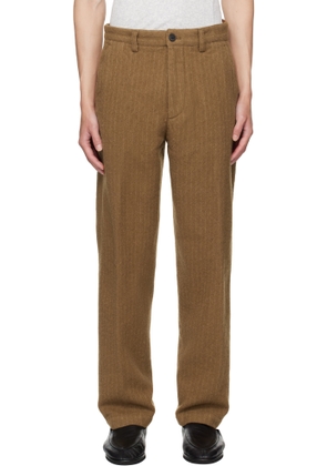Dries Van Noten Tan Striped Trousers