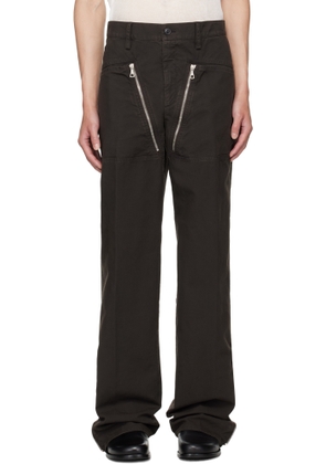 Dries Van Noten Brown Paneled Trousers