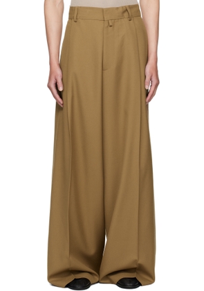 Dries Van Noten Tan Pleated Trousers