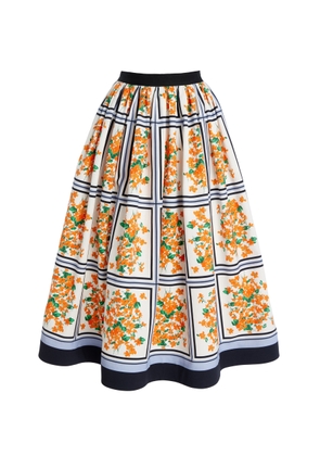 Carolina Herrera - Cotton Faille Midi Skirt - Multi - US 2 - Moda Operandi