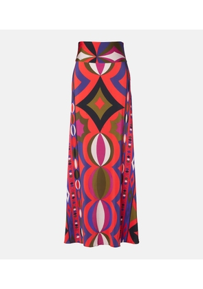 Pucci Printed jersey satin maxi skirt