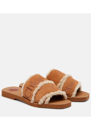 Chloe Woody logo suede slides