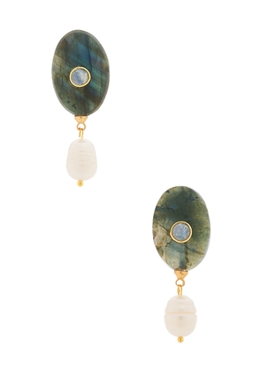 DANNIJO Luna Earrings in Ivory.