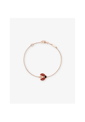 Van Cleef & Arpels Lucky Spring 18ct Rose Gold, Carnelian and Onyx Bracelet