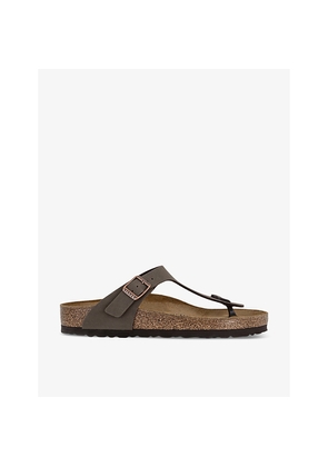 Womens Birkenstock Branded-Hardware Faux-Leather Thong Sandals