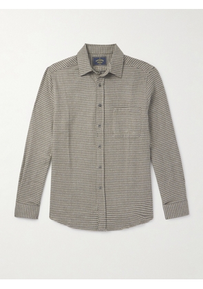 Portuguese Flannel - Houndstooth Organic Cotton Shirt - Men - Gray - XS