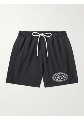 Cherry Los Angeles - Five Star Straight-Leg Mid-Length Logo-Embroidered Shell Swim Shorts - Men - Black - XS