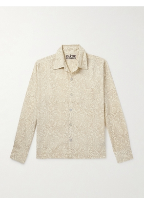 Kartik Research - Camp-Collar Floral-Print Cotton-Gauze Shirt - Men - Neutrals - S