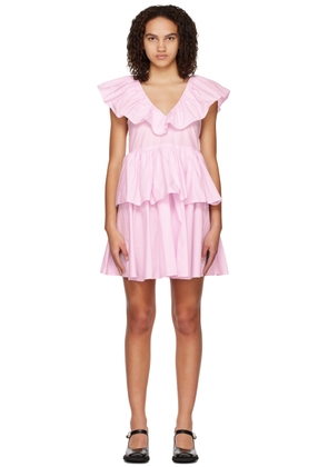 GANNI Pink Tiered Minidress