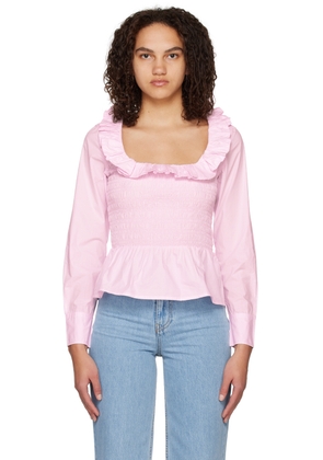 GANNI Pink Smock Blouse