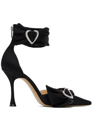 MACH & MACH Black Crystal Heart 100 Heels