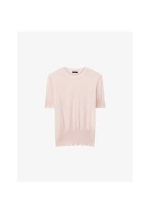 Womens Joseph Cashair Short-Sleeve Cashmere-Knit Top