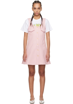 GANNI Pink Button-Up Minidress