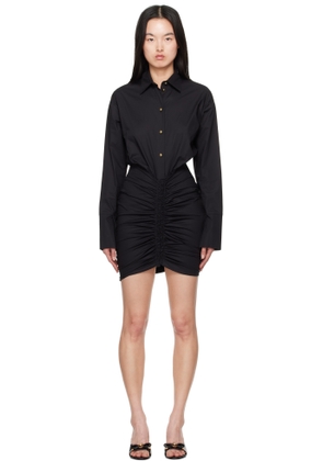 Versace Jeans Couture Black Ruched Shirt Minidress