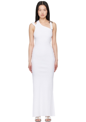 Versace Jeans Couture White Baroque Buckle Maxi Dress