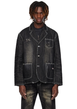 Thug Club Black Dickies Edition Faded Denim Blazer