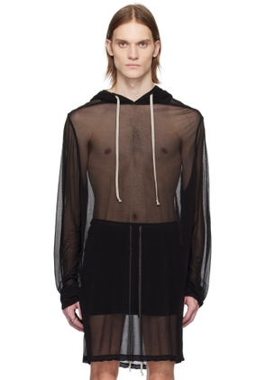 Rick Owens Black Hollywood Sheer Hoodie