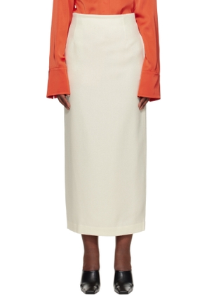 AURALEE Off-White Airy Smooth Cashmere Maxi Skirt