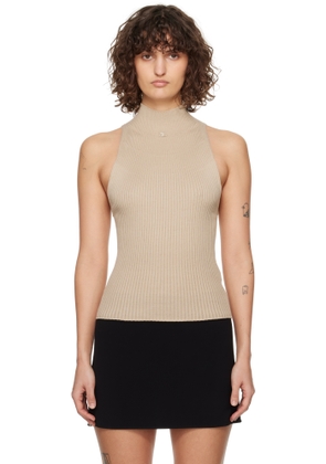 Courrèges Brown Mock Neck Rib Tank Top
