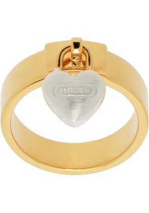 AMBUSH Gold Heart Padlock Ring