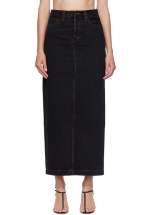 WARDROBE. NYC Black Denim Column Midi Skirt