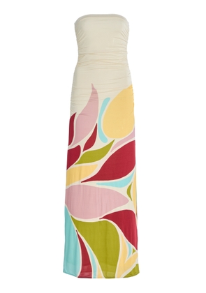 Cala de la Cruz Exclusive Riviera Daphne Strapless Printed Jersey Maxi Dress - Moda Operandi