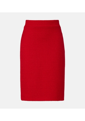 Valentino High-rise wool-blend tweed pencil skirt