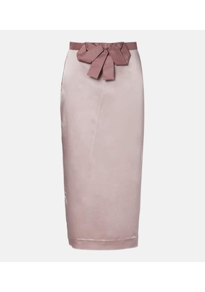 Valentino Bow-detail satin midi skirt