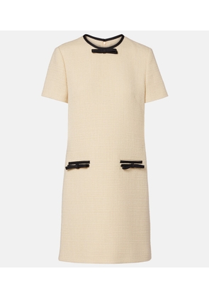 Valentino Bow-detail wool-blend tweed minidress