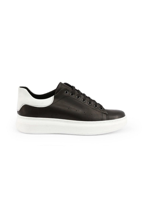 Duca di Morrone Men Pelle Low Top Sneakers - Black-White 39