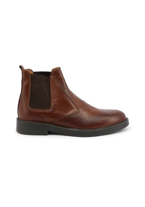Duca di Morrone Men Cosovaro Crust Leather Ankle Boots - Brown 42