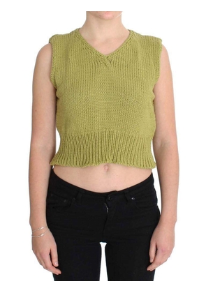 PINK MEMORIES  Cotton Blend Knitted Sleeveless Sweater - One Size