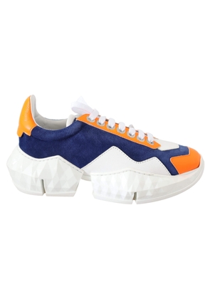 Jimmy Choo Diamond Blue Orange Leather Sneaker - EU36/US6