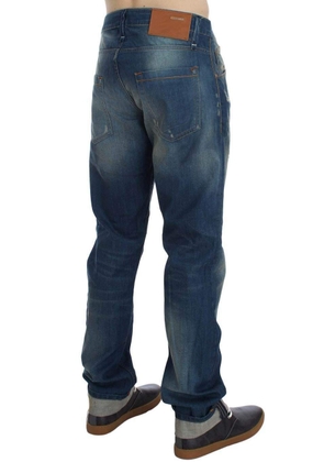ACHT  Wash Denim Cotton Stretch Baggy Fit Jeans - W34