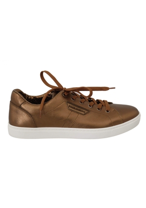 Dolce & Gabbana  Gold Leather Mens Casual Sneakers - EU39/US6