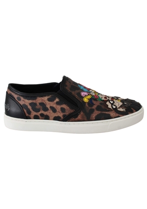 Dolce & Gabbana  Leather Leopard #dgfamily Loafers Shoes - EU36.5/US6