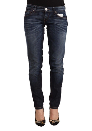 Acht Blue Washed Cotton Low Waist Skinny Denim Jeans - W26