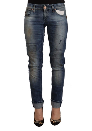 Acht Blue Washed Low Waist Folded Hem Slim Fit Jeans - W26