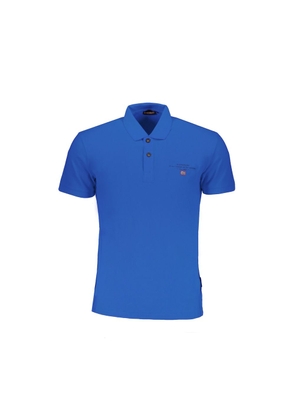 Blue Cotton Polo Shirt - M