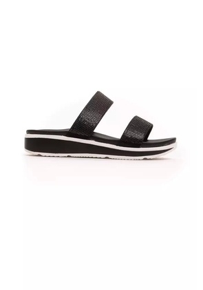 Chic Rhinestone Twin-Strap Low Sandals - EU38/US7.5