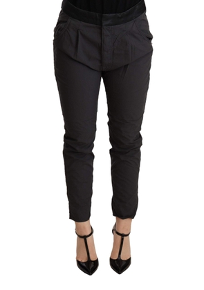 CYCLE Gray Mid Waist Slim Fit Skinny Cotton Trouser - W26