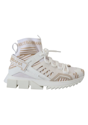 Dolce & Gabbana White Beige Sorrento Sneakers Shoes - EU39/US6