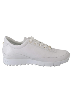 Jimmy Choo White Leather Monza Sneakers - EU34.5/US4.5