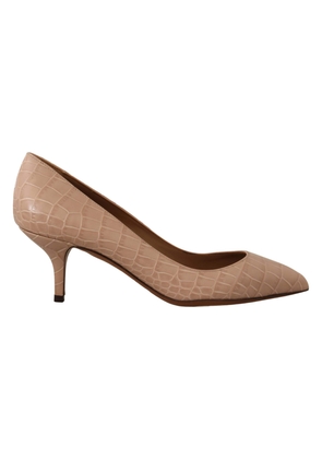 Dolce & Gabbana Beige Leather Pointed Heels Pumps - EU36.5/US6